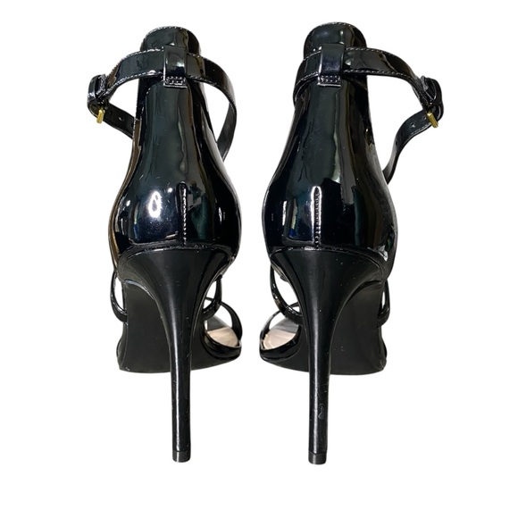 Black Patent Leather Heeled Sandals - Picture 6 of 11